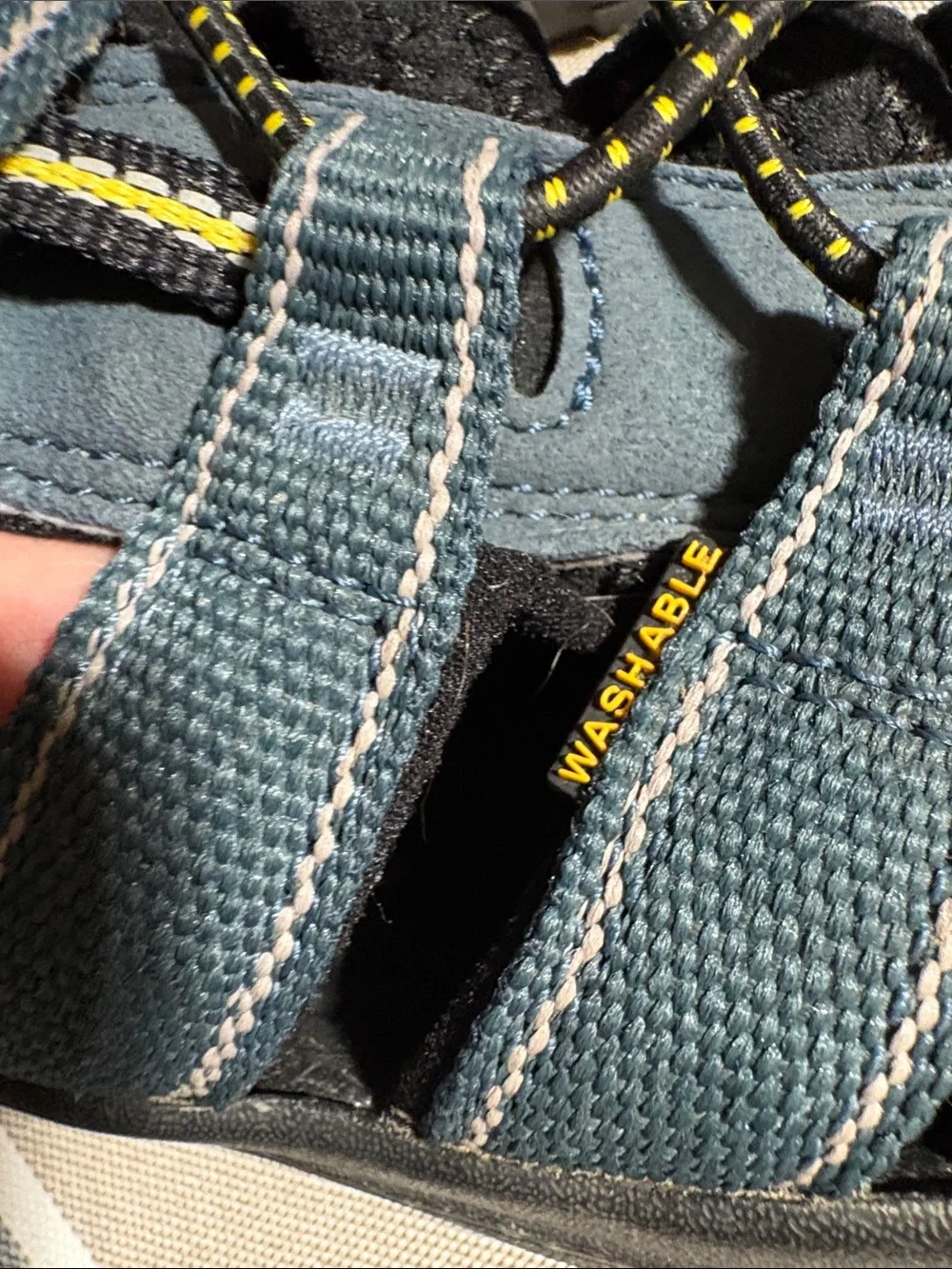 Keen Kids Teal and Black Closed-Toe Sandals with Yellow Accents